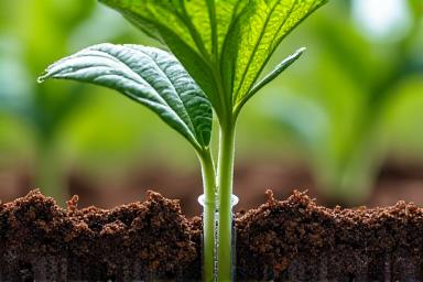 植物の根元に直接水を供給するドリップ灌漑システム