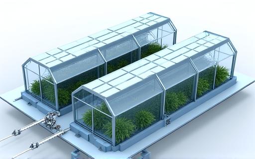 温室自動化システムの3D設計図
